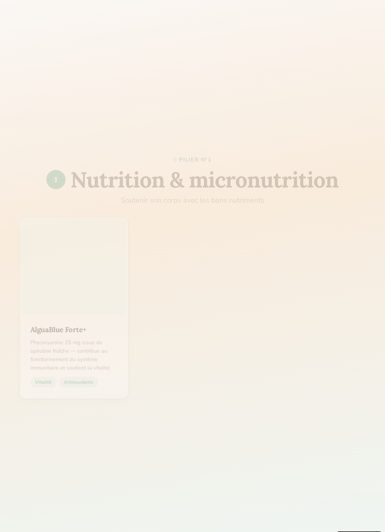 Présentation des produits du pilier Nutrition et micronutrition